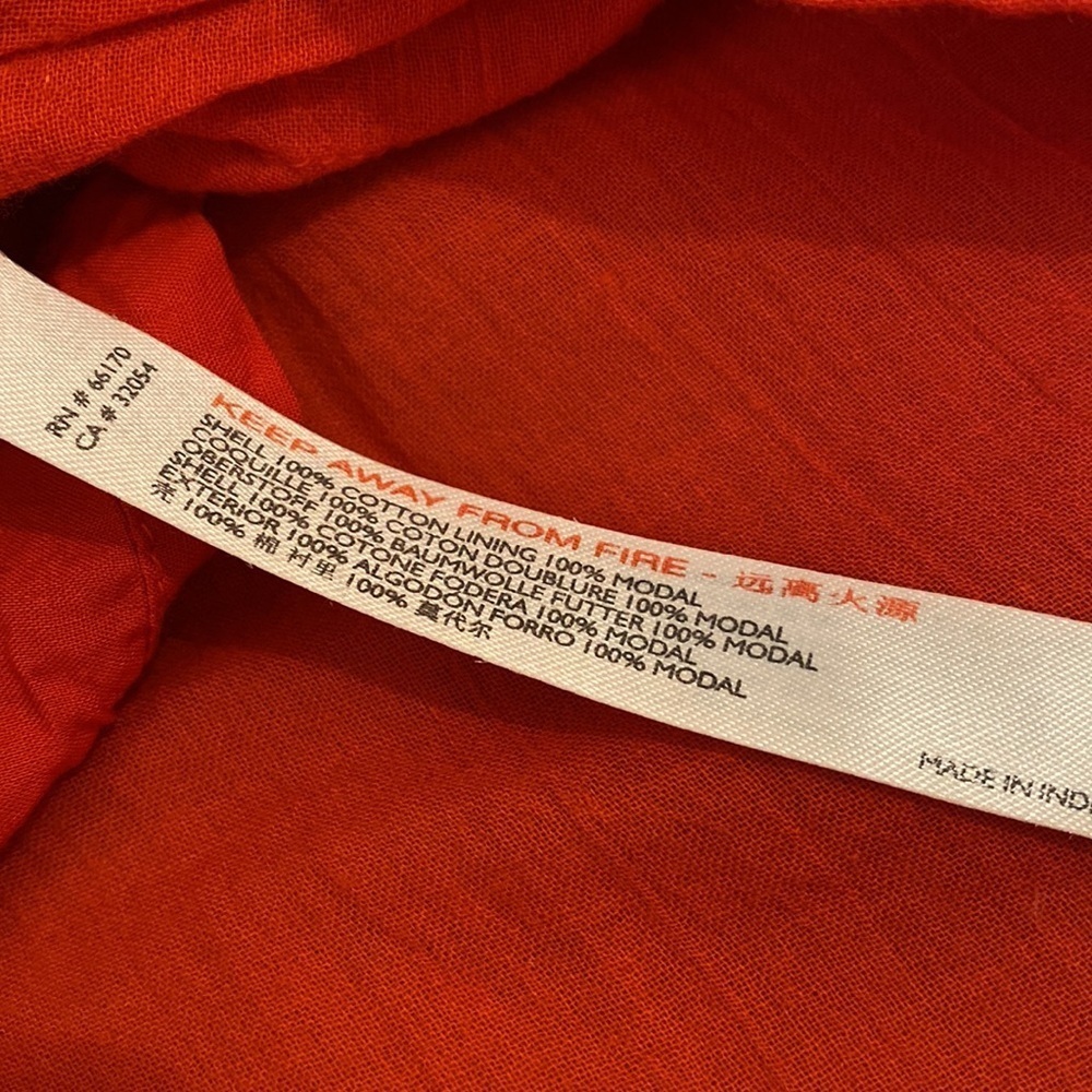 Free People Bright Orange/Red Puff Sleeve Mini Dress shorts underneath - Picture 11 of 11